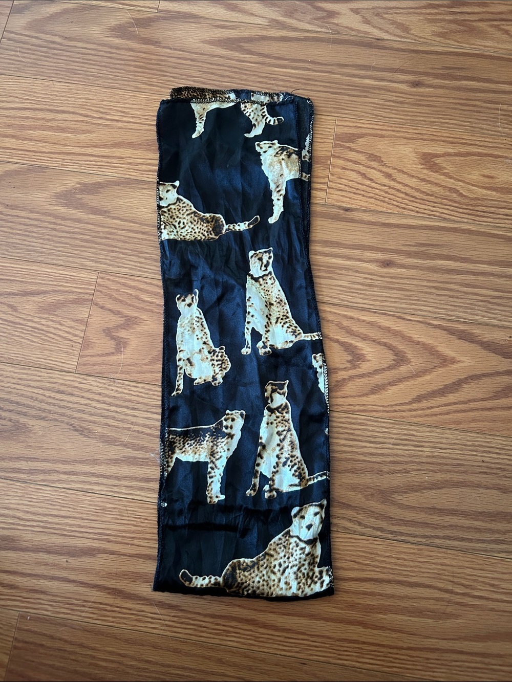 Black Leopard Print Scarf